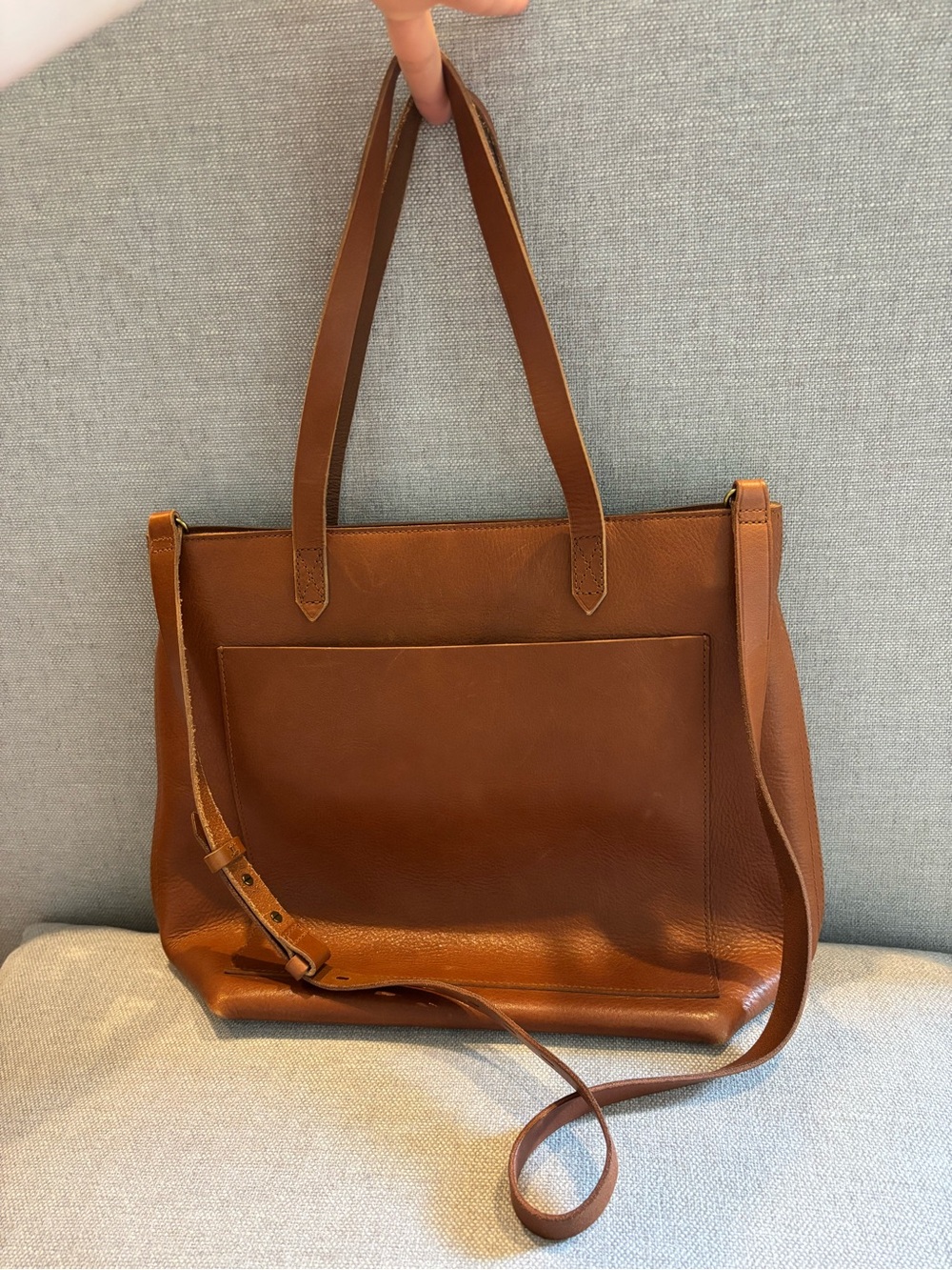 Madewell Transport zip-top Tan Leather Tote with Detachable Shoulder Strap - Picture 6 of 6